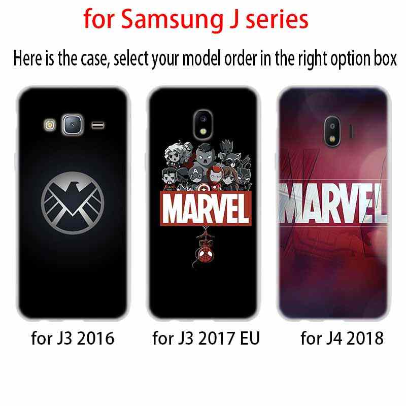 J5 Logo - Luxury Marvel Comics logo case Cover TPU Coque For Samsung Galaxy J6 J8 J3  J5 J7 J4 J2 J1 Plus 2018 2016 2017 EU Prime Ace