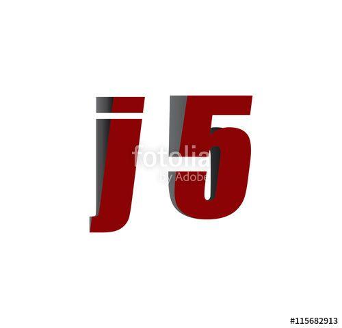 J5 Logo - J5 Logo Initial Red And Shadow Stock Image And Royalty Free Vector
