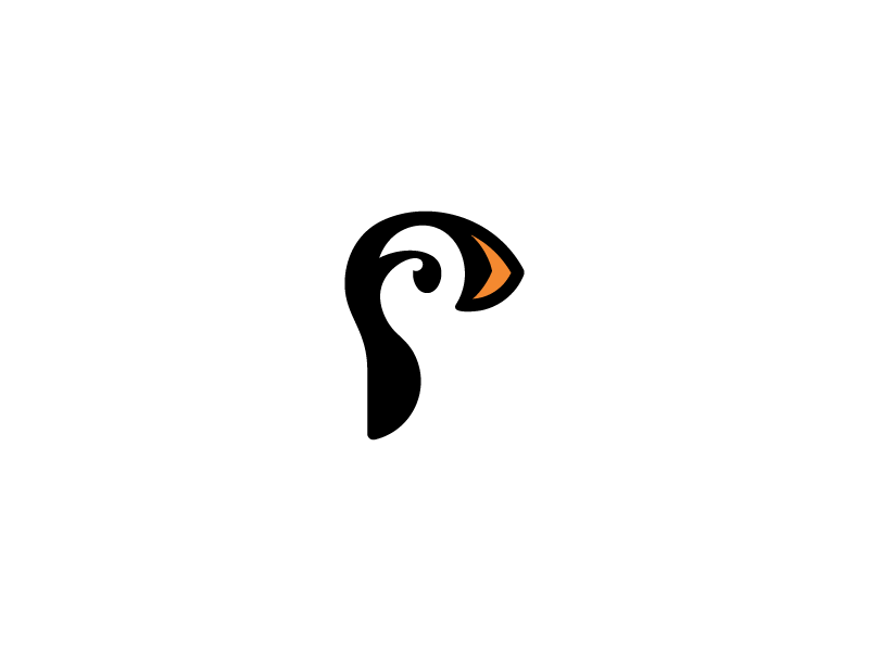 Puffin Logo - P for Puffin by Ivan Bobrov | logo design on Dribbble