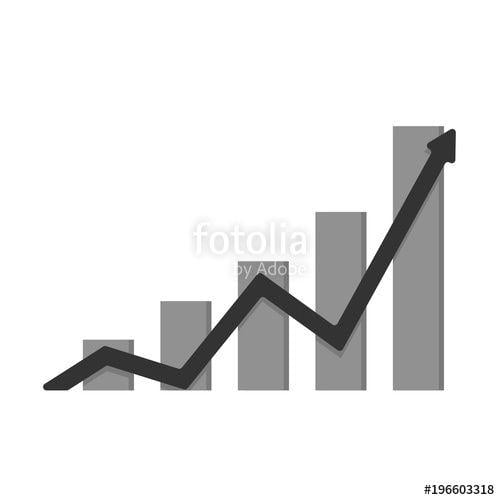 Uptrend Logo - financial chart with uptrend line. Graph chart vector icon ...