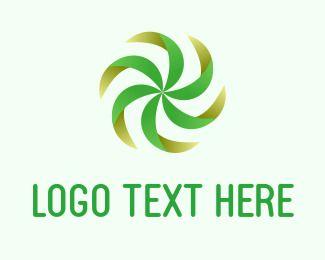Twirl Logo - Green Fan Logo