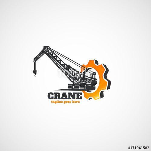 Crane Logo - Construction Crawler Crane and gear.