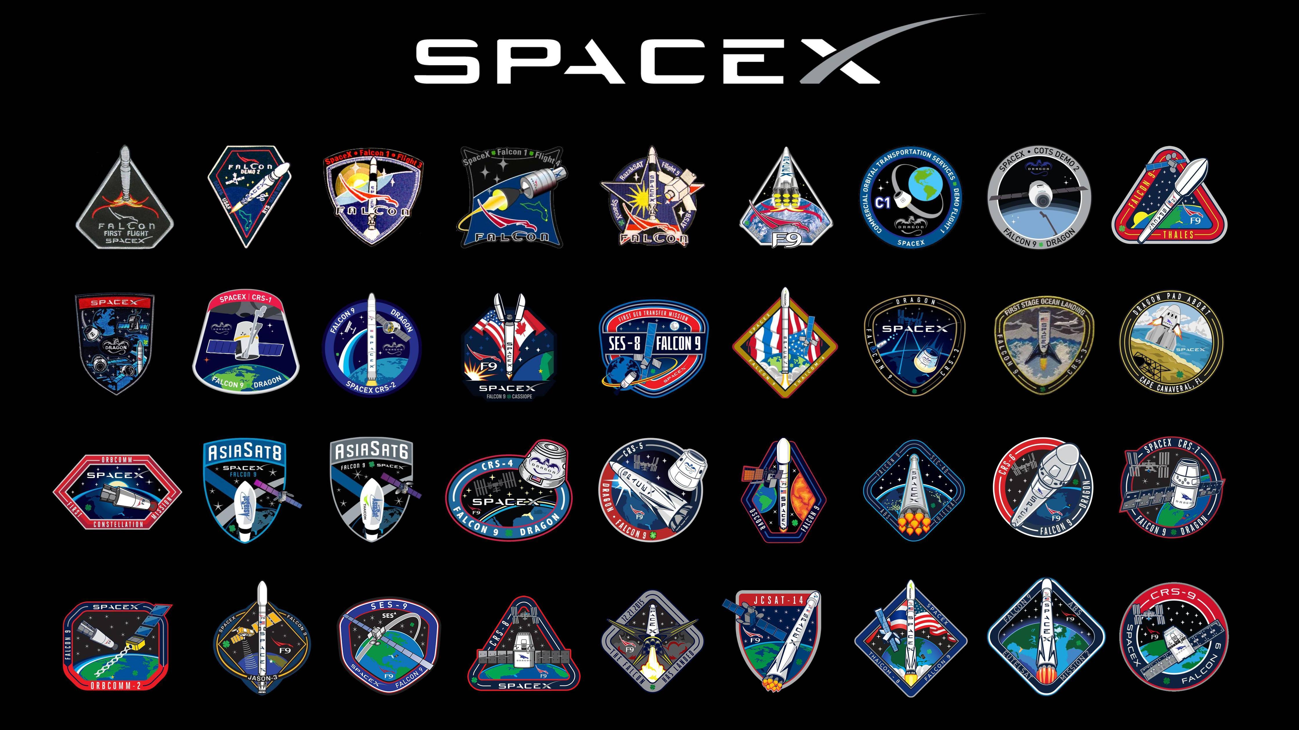 Falcon 9 Logo - SpaceX Mission Patch 16:9 Wallpaper