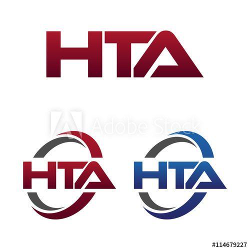 HTA Logo - Modern 3 Letters Initial logo Vector Swoosh Red Blue hta - Buy this ...