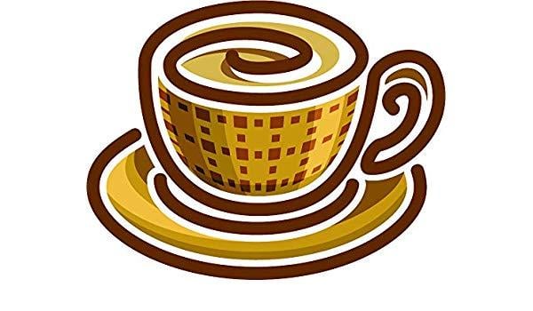 Cappuccino Logo - Amazon.com: Cute Simple Coffee Shop Cafe Cartoon Cappuccino Cup Logo ...