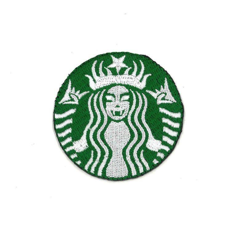 Cappuccino Logo - Starbucks Heavy Metal Logo Iron On Patch Cappuccino Late Latte Frappuccino Cafe Caffe Espresso Caramel Macchiato Barista Shot Pastel Goth