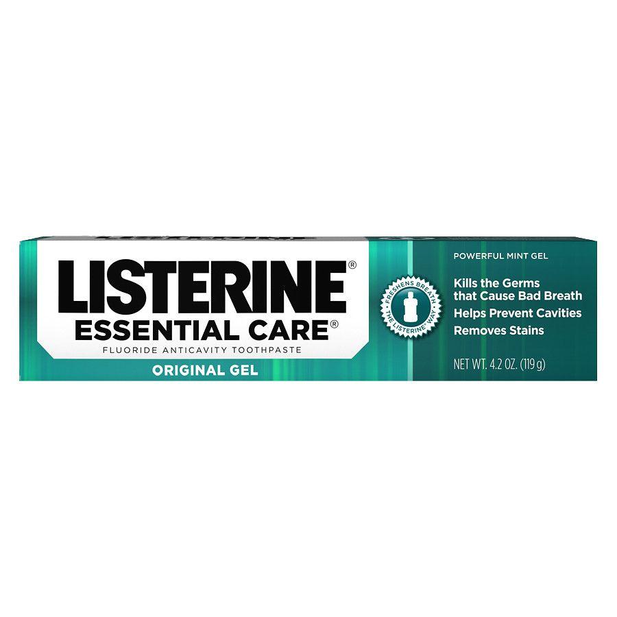 Listerine Logo - Listerine Essential Care Essential Care Powerful Mint Original Gel Fluoride  Toothpaste Powerful Mint Gel