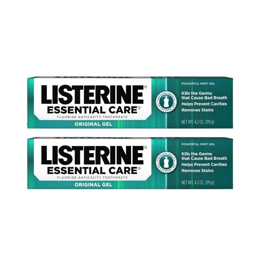 Listerine Logo - Listerine Essential Care Original Gel Fluoride Toothpaste, Prevents Bad Breat