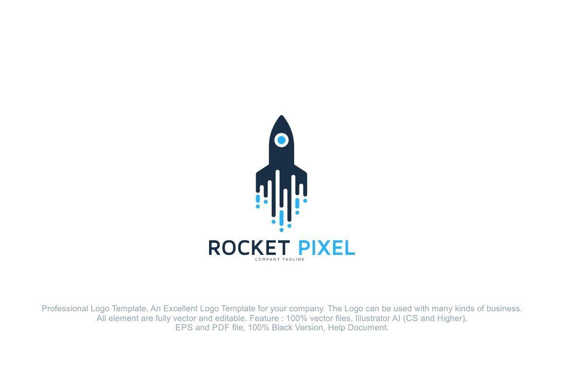 Excellent Logo - Rocket Pixel Logo Design Template
