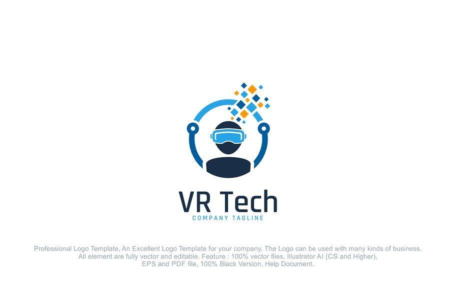 Excellent Logo - Virtual Realty - VR Logo Template ~ Logo Templates ~ Creative Market