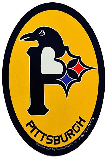 Pittsburgh Logo - in 1 Pittsburgh Logo Sticker (4.5 inches high by 3 inches wide)