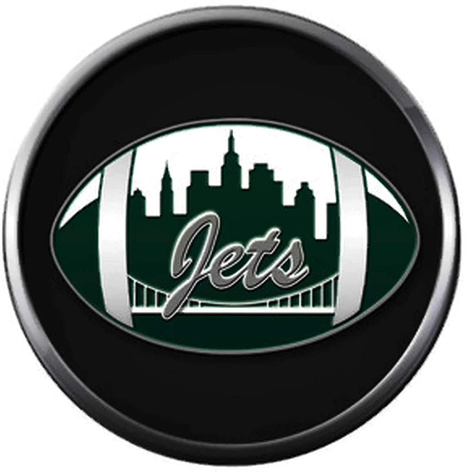 Nyjets Logo - Amazon.com: NFL New York NY Jets Cool Green Logo on Black Football ...