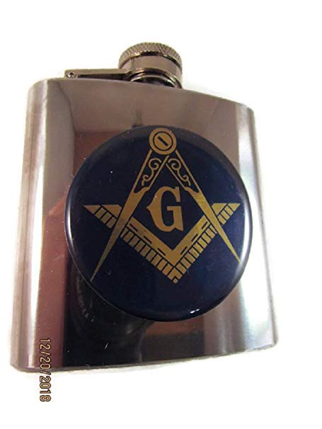 Ounce Logo - MASONIC LOGO ON STAINLESS STEEL 3 OUNCE FLASK NEW: Clothing