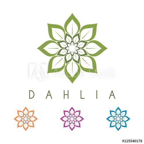 Dahlia Logo - Purple Dahlia Flower Logo Vector Design this stock vector