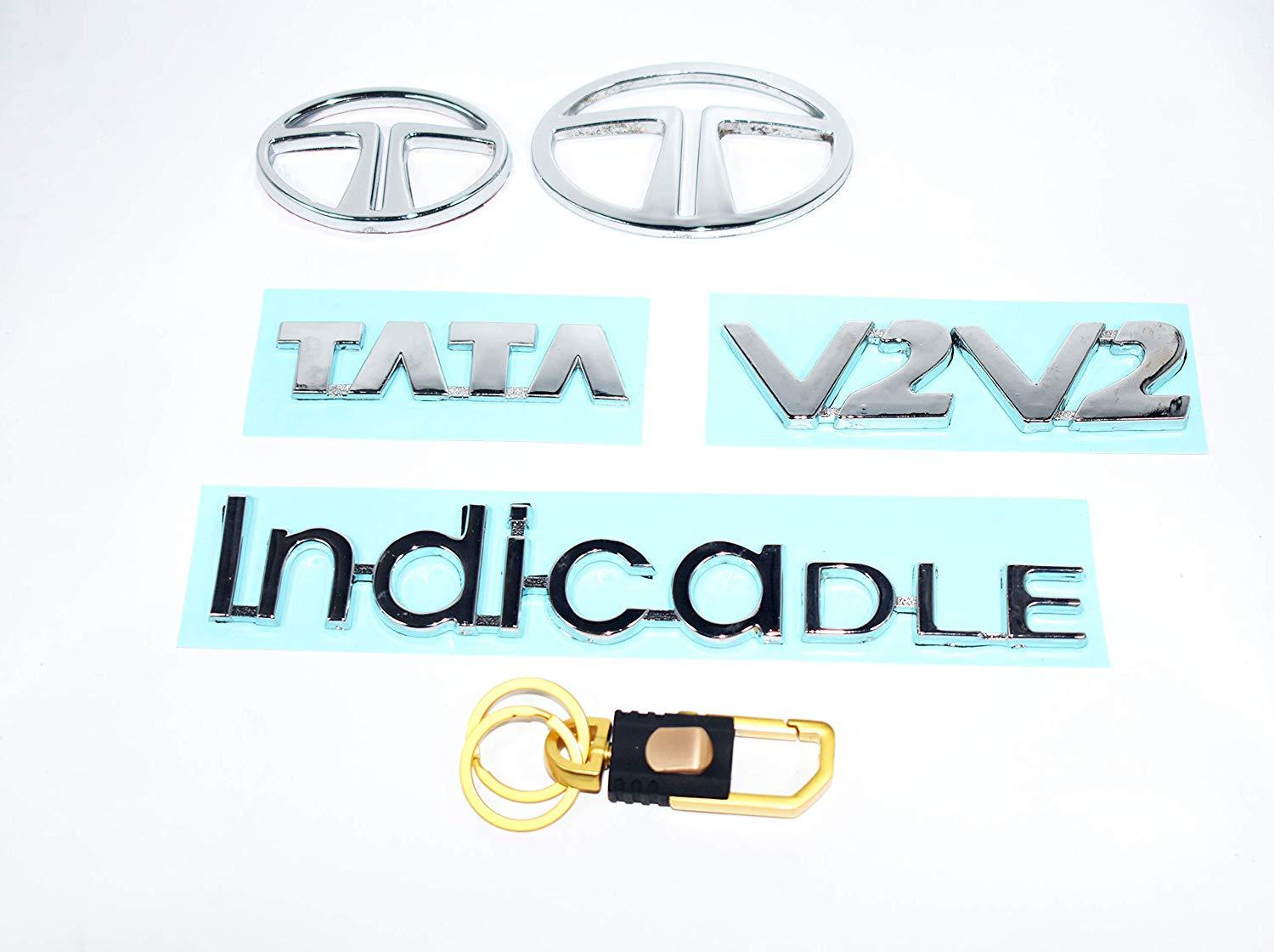 Indica Logo - Top & Town Premium Quality TATA Indica V2 DLE Emblem &Hook Keychain