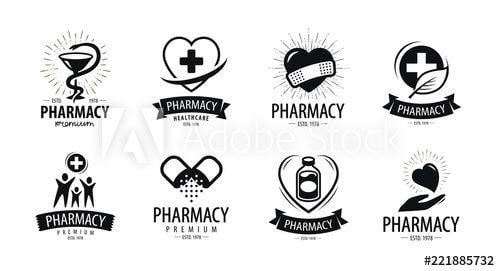 Drugstore.com Logo - Drugstore, pharmacy logo or label. Medicine, health, hospital symbol ...