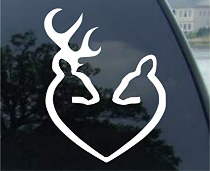 Dear Logo - Dear Heart Browning Logo Doe Girly Cute Vinyl Decal