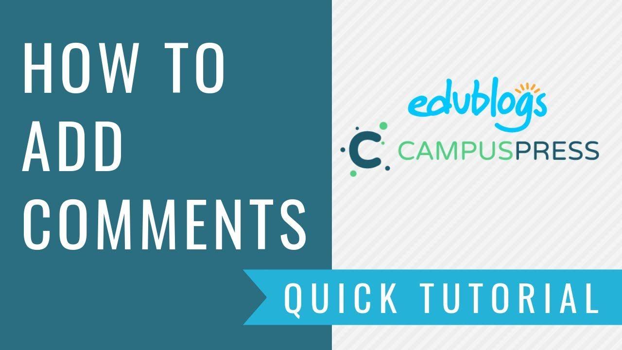 Edublogs Logo - Comments Overview – Edublogs Help and Support