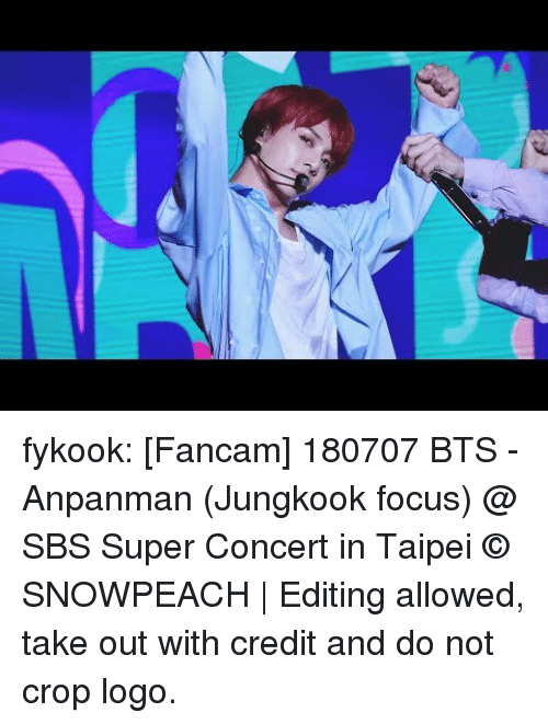 Fancam Logo - Fykook Fancam 180707 BTS Jungkook Focus SBS Super Concert