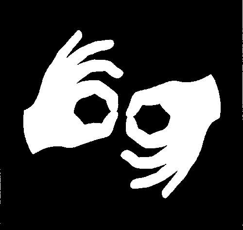 Interpreter Logo - ASL. Hearing Loss Association of America, California State