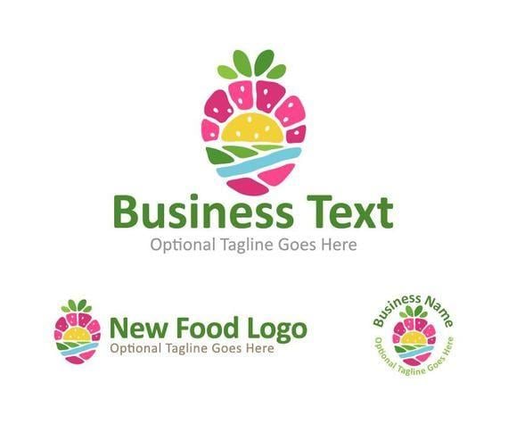 Strawberry Logo - Strawberry Logo, Premade Logo, Sun Logo, Custom Logo Design, Food Logo,  Farming Logo, Branding Kit