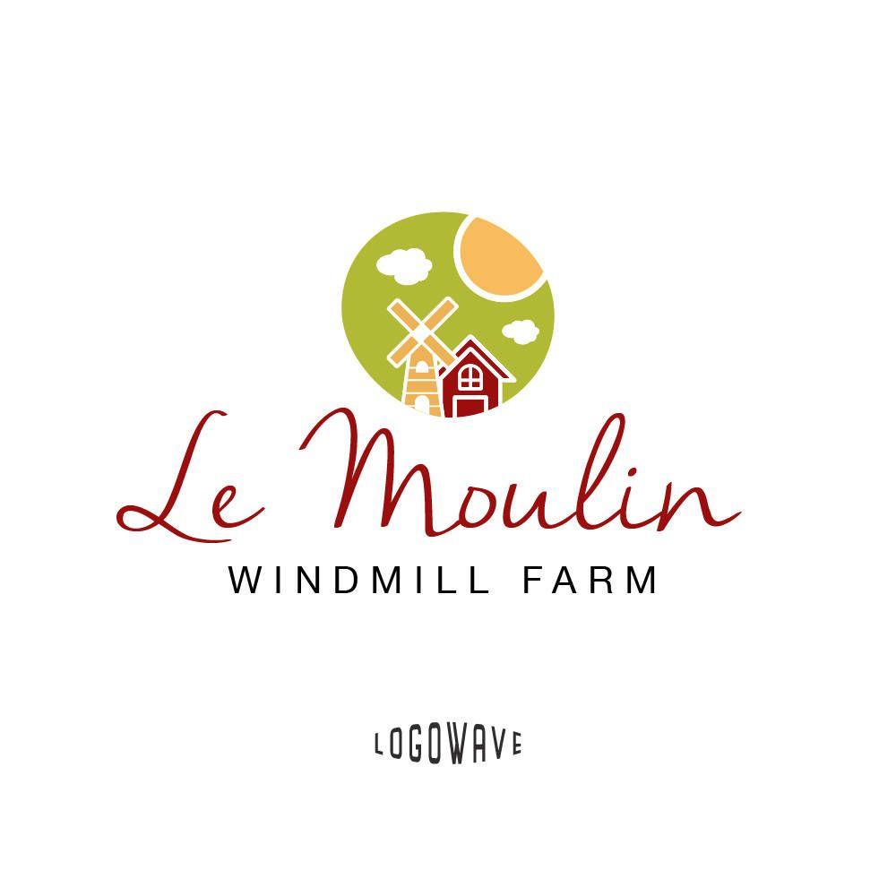 Countryside Logo - Farm Logo. Country Home Logo. Windmill Logo. Home Logo. Cottage Logo ...