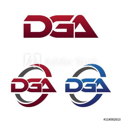 DGA Logo - Modern 3 Letters Initial logo Vector Swoosh Red Blue dga this