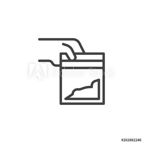 Cocaine Logo - Hand giving a Cocaine packet outline icon. linear style sign