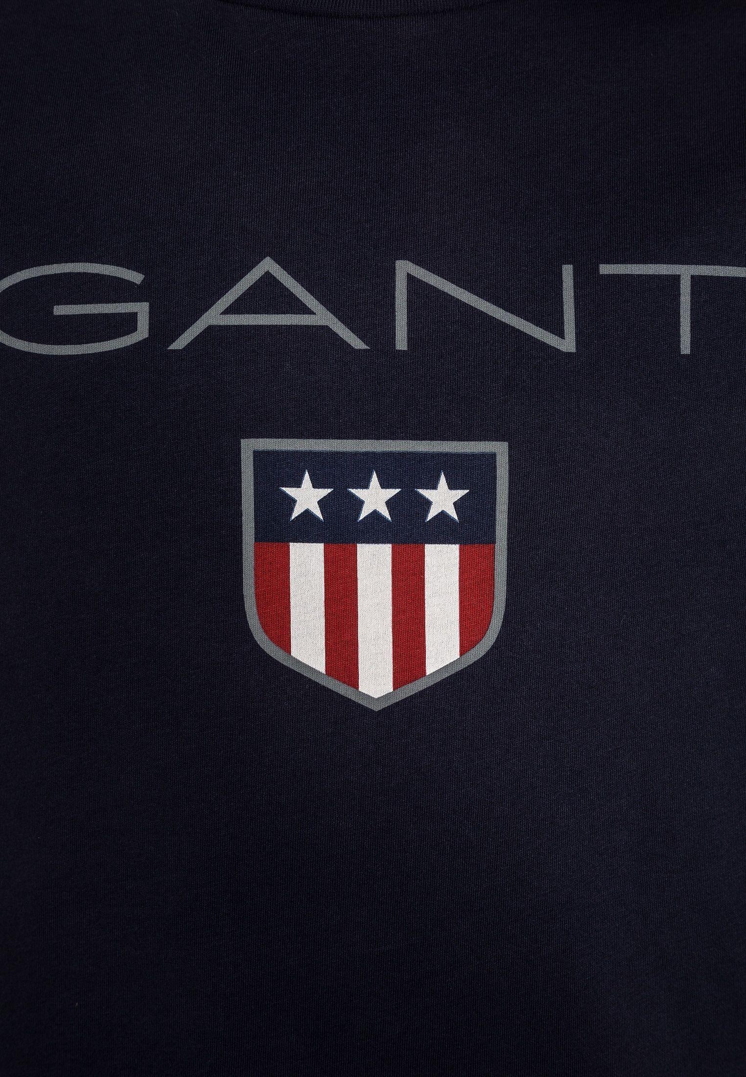 Gant Logo - SHIELD LOGO - Print T-shirt - evening blue