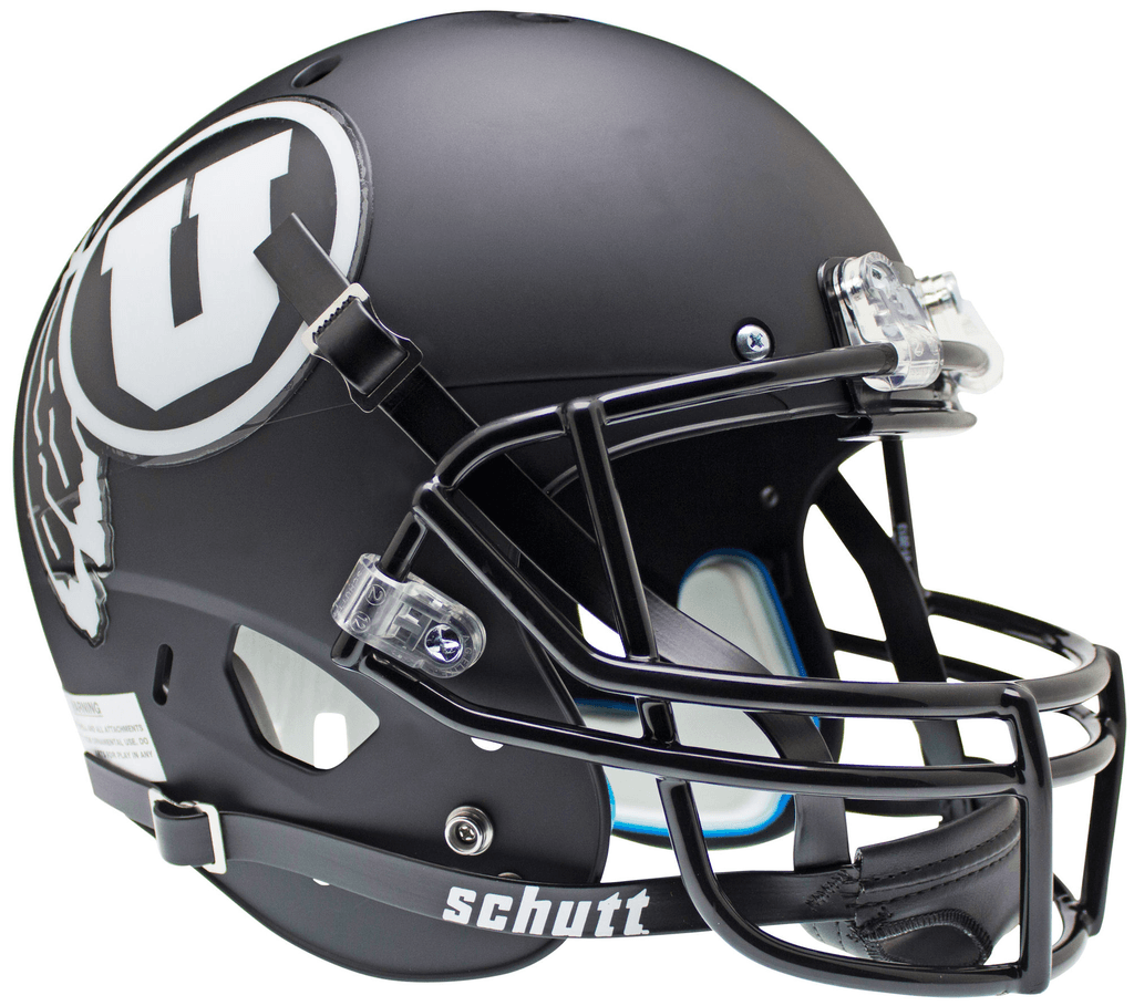 Schutt Logo - Utah Utes Replica Schutt XP Full Size Helmet - Matte Black - White ...