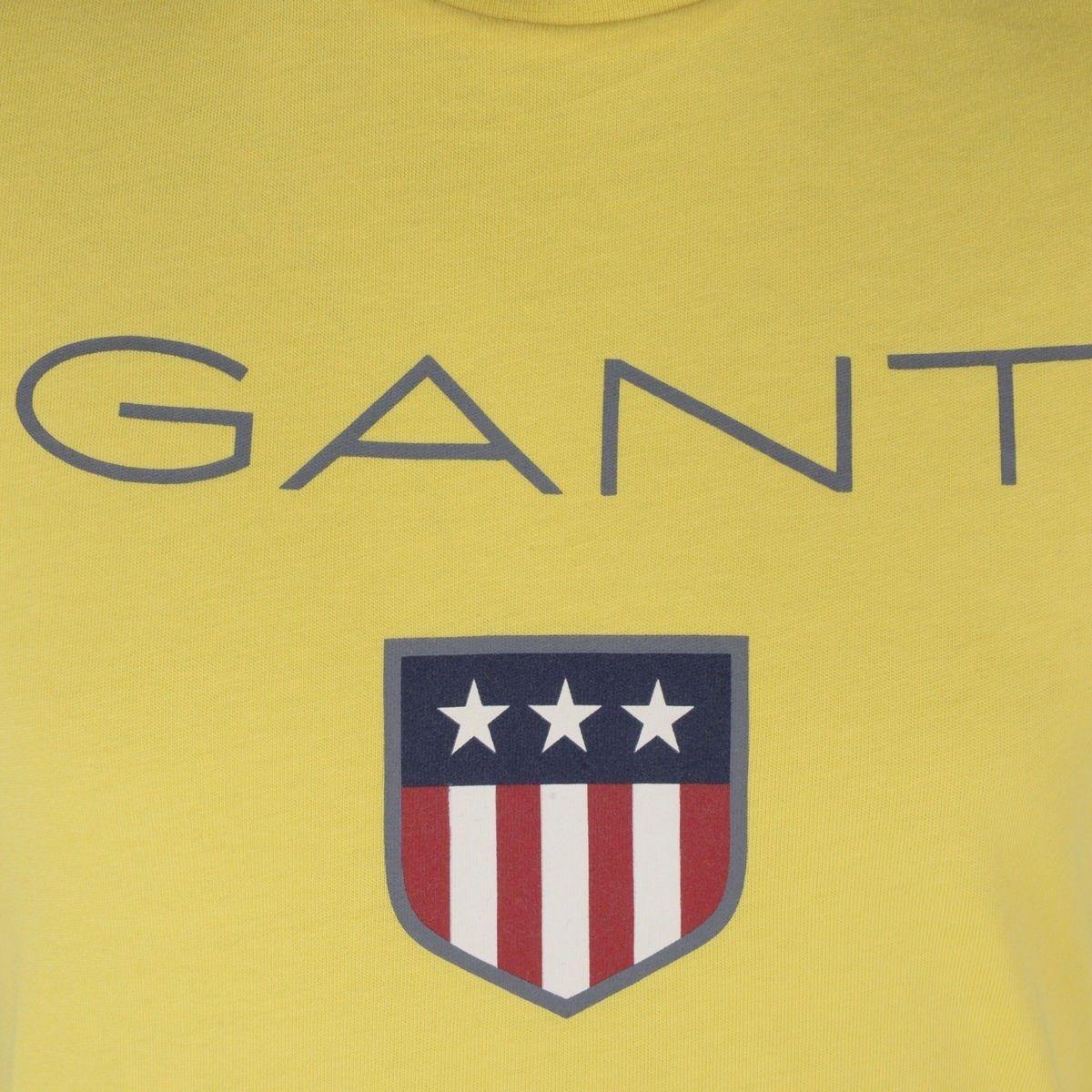 Gant Logo - Gant Boys Yellow Shield Logo Top - Tops & T-Shirts - Department - Boy