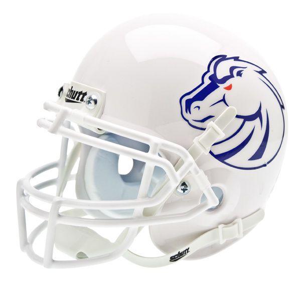 Schutt Logo - Boise State Broncos New 2011 Logo Schutt White Mini Authentic Helmet