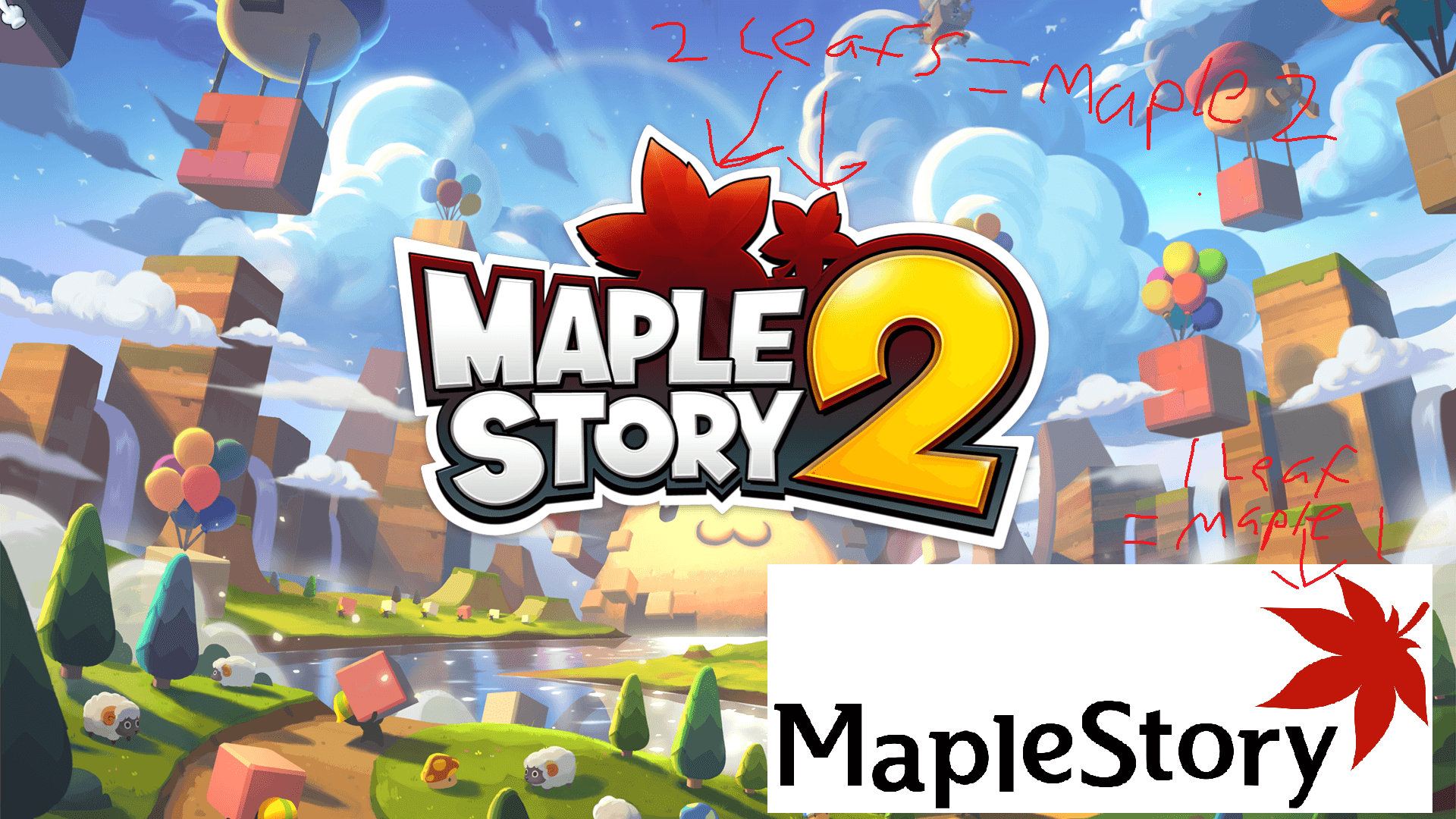 MapleStory Logo - I just noticed that the logo has 2 maple leafs for Maplestory 2 ...