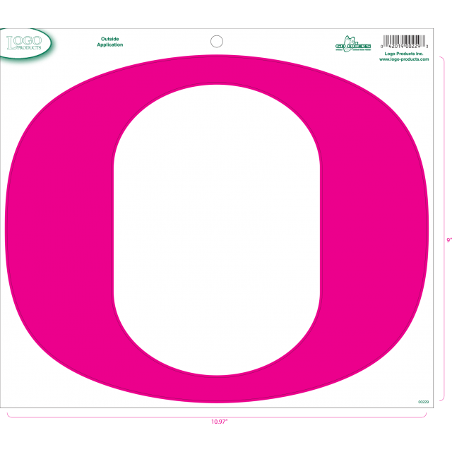 Pink'O Logo - University of Oregon - Sticker - Large Pink O