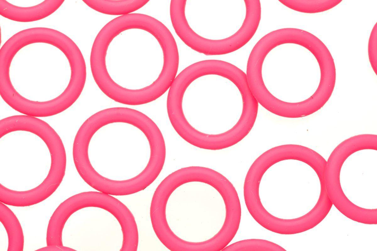 Pink'O Logo - 25Pcs Hot Pink O Ring For LIcorice Leather 2x12mm Pack