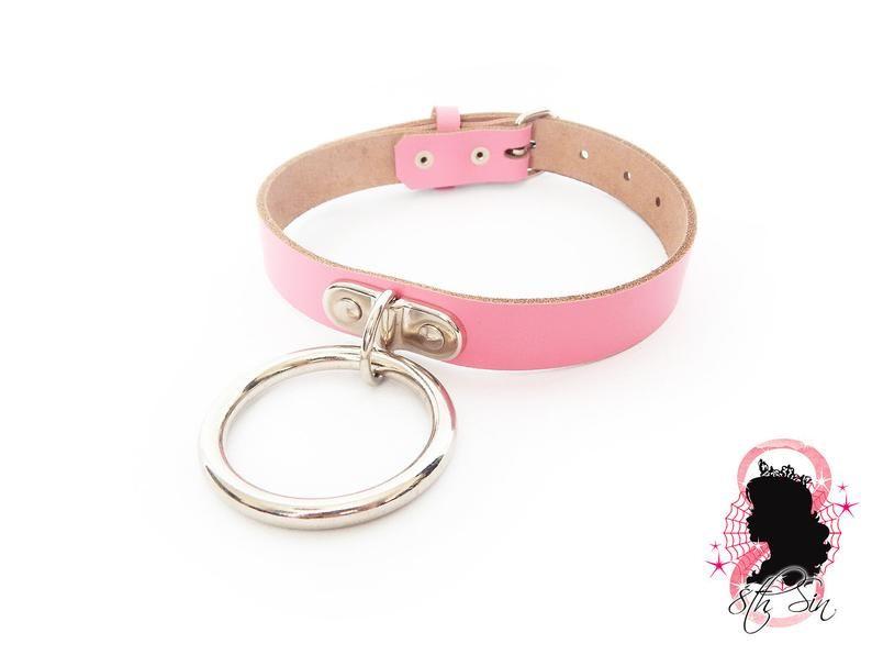 Pink'O Logo - Pink D and O Ring Choker, Pink D Ring Choker, Pink O Ring Choker, Pink O  Ring Collar, Pink D Ring Collar, Pink Slave Collar, BDSM Collar