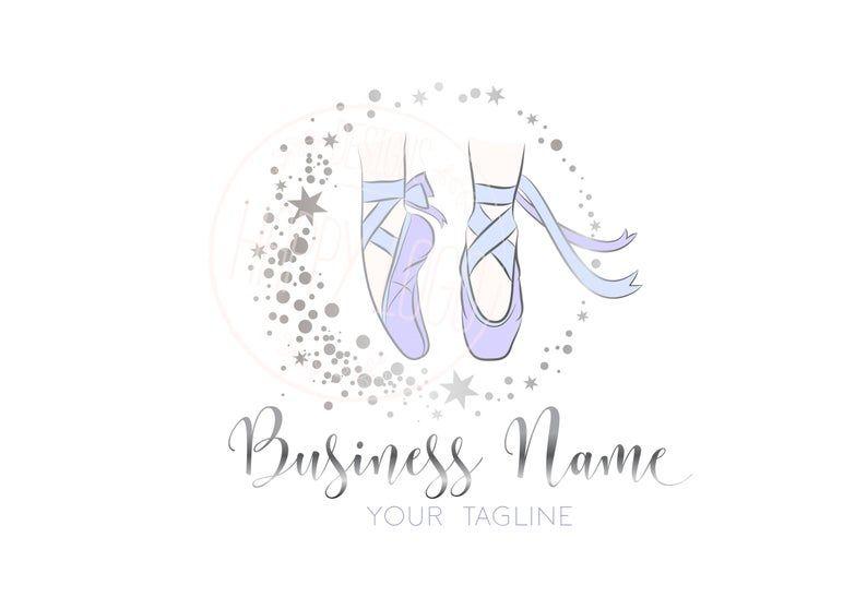 Ballerina Logo - Custom logo design, blue silver Logo and watermark, ballerina logo silver  blue, ballet shoes Logo, ballet shoes logo, ballet logo blue