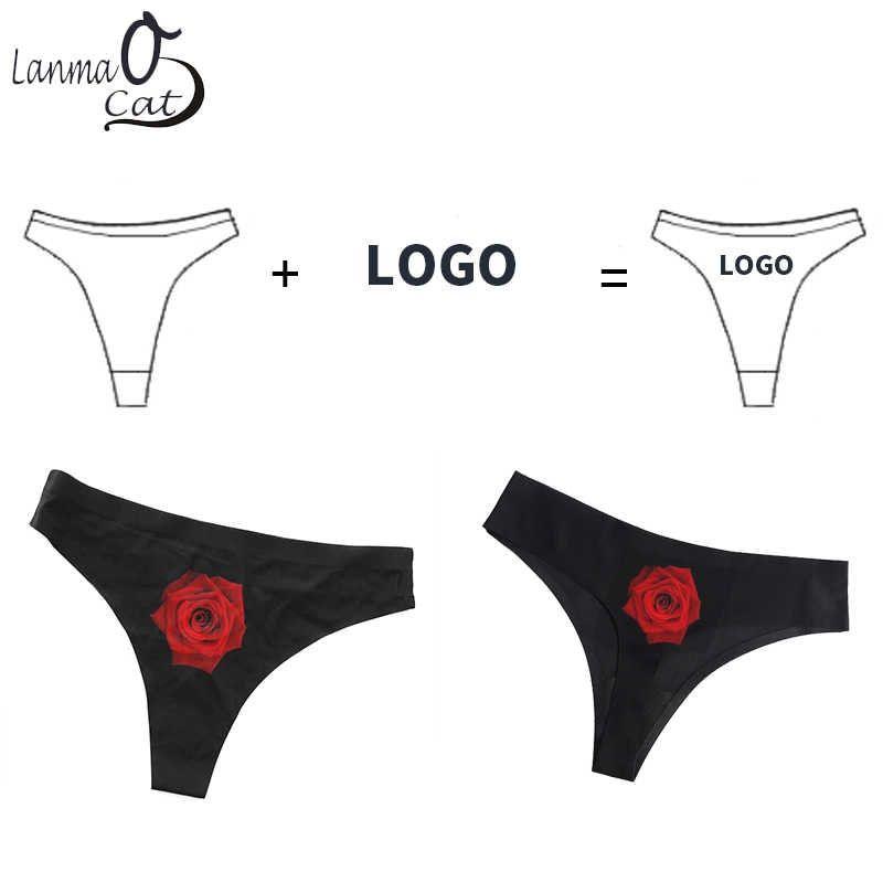 Underwear Logo - Lanmaocat Women Seamless G String Lingerie Custom Logo Printed Seamless G  String Underwear Design Thongs Panty Free Shipping