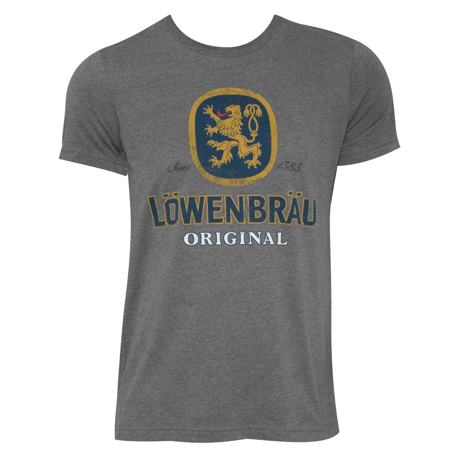 Lowenbrau Logo - Lowenbrau Logo Grey Tee Shirt