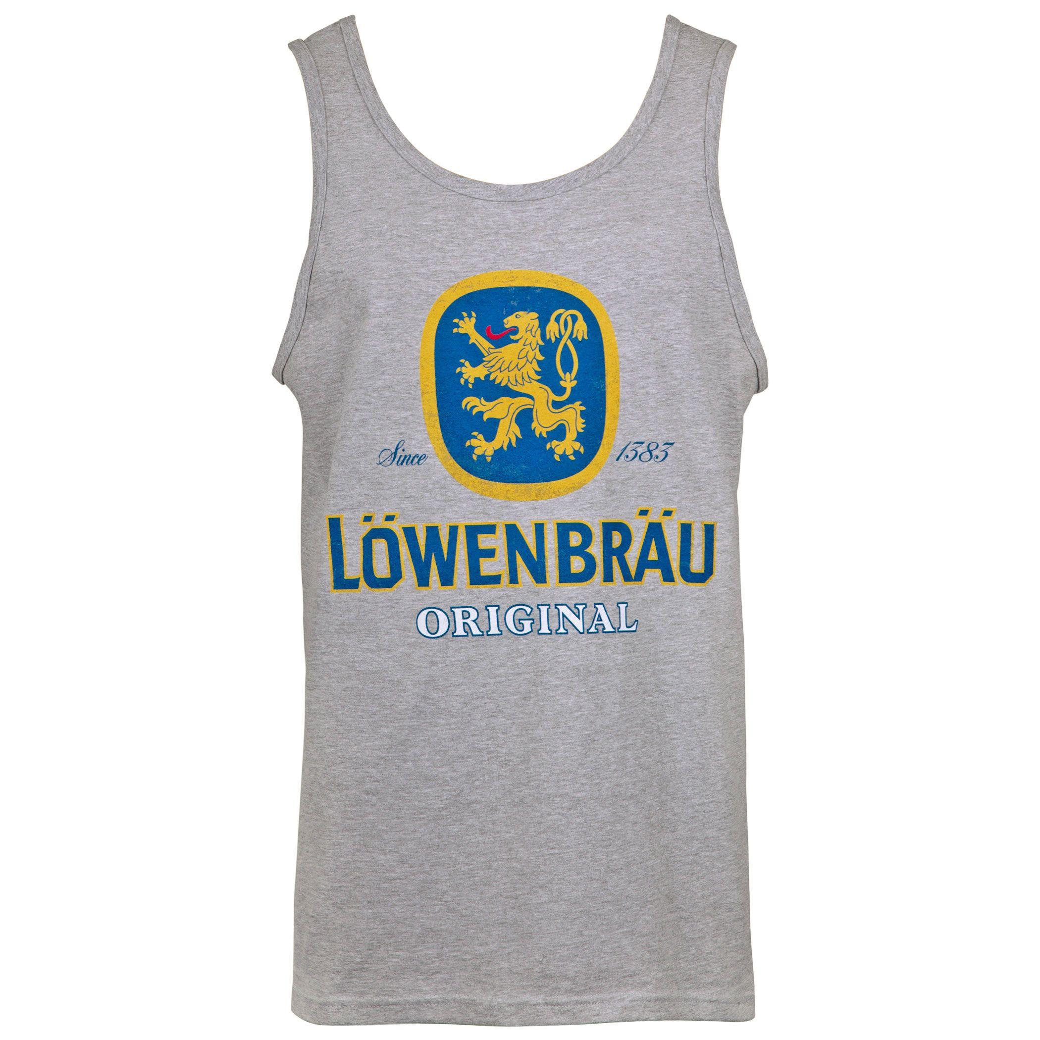 Lowenbrau Logo - Lowenbrau Men's Grey Logo Tank Top