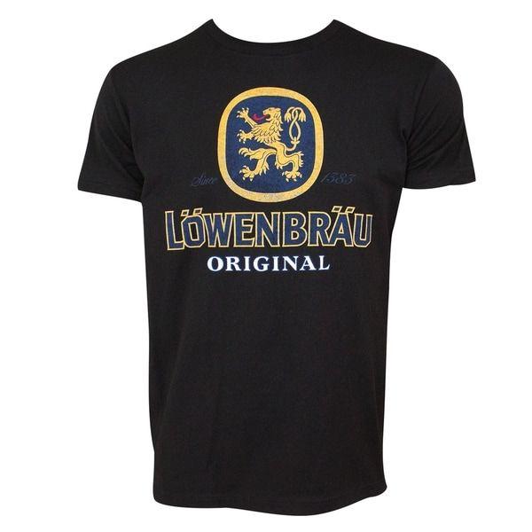 Lowenbrau Logo - Lowenbrau Logo Black Tee Shirt