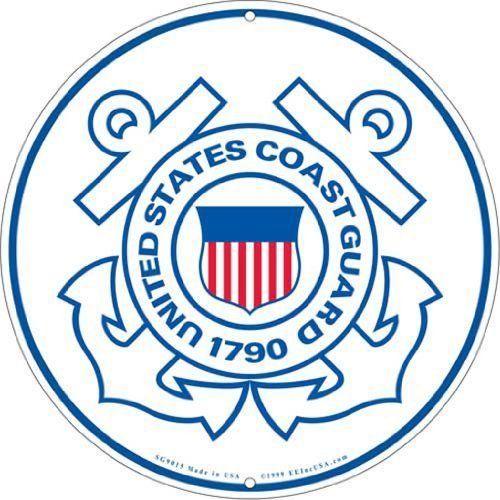 USCG Logo - United States Coast Guard Logo Aluminum Sign Round 12