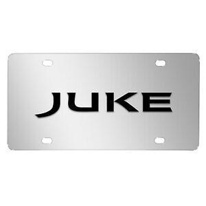 Juke Logo - Details about Nissan Juke 3D Black Logo Mirror Chrome Stainless Steel License Plate