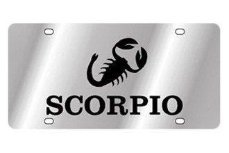 Scorpio Logo - Eurosport Daytona® Zodiac123-1997B-10 - Polished License Plate with Scorpio  Logo and Text