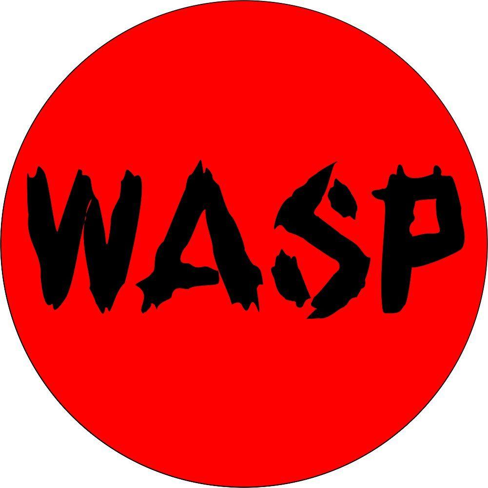 Wasp Logo - Wasp (Black On Red) 1 4 Button Pin: Clothing