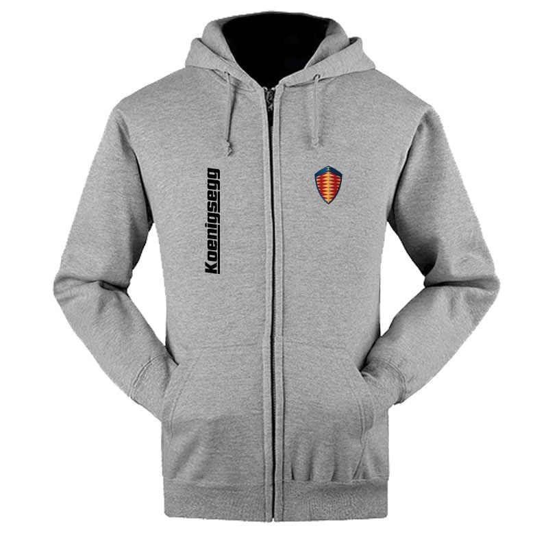 Konesigg Logo - HOT SALE Koenigsegg logo zipper Hoodies High Quality Hooded Sweatshirt Men  /Women Zipper Hoodie Casual Brand Clothing