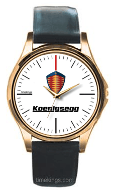 Konesigg Logo - Koenigsegg Logo Gold-Leather Watch