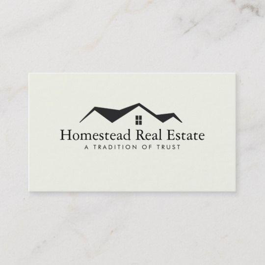 Roof Logo - Real Estate House Roof Logo Real Estate Agent No. Business Card