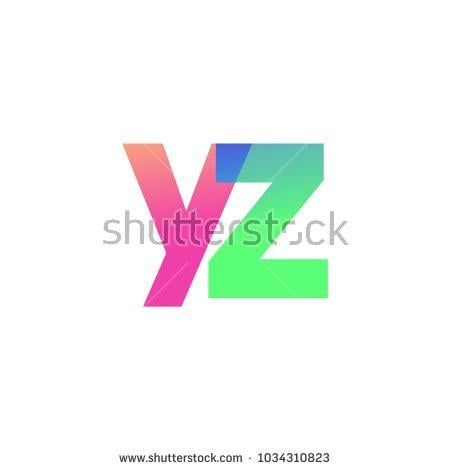 Yz Logo - Initial Letter YZ Lowercase Logo green, pink and Blue, Modern and ...