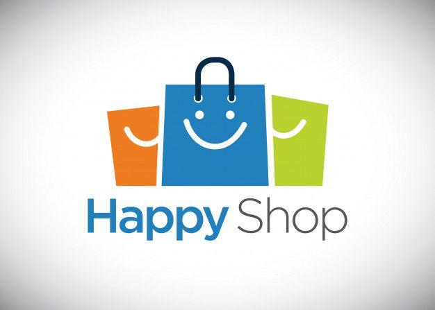 Shop Logo - Happy shop logo template Vector | Premium Download